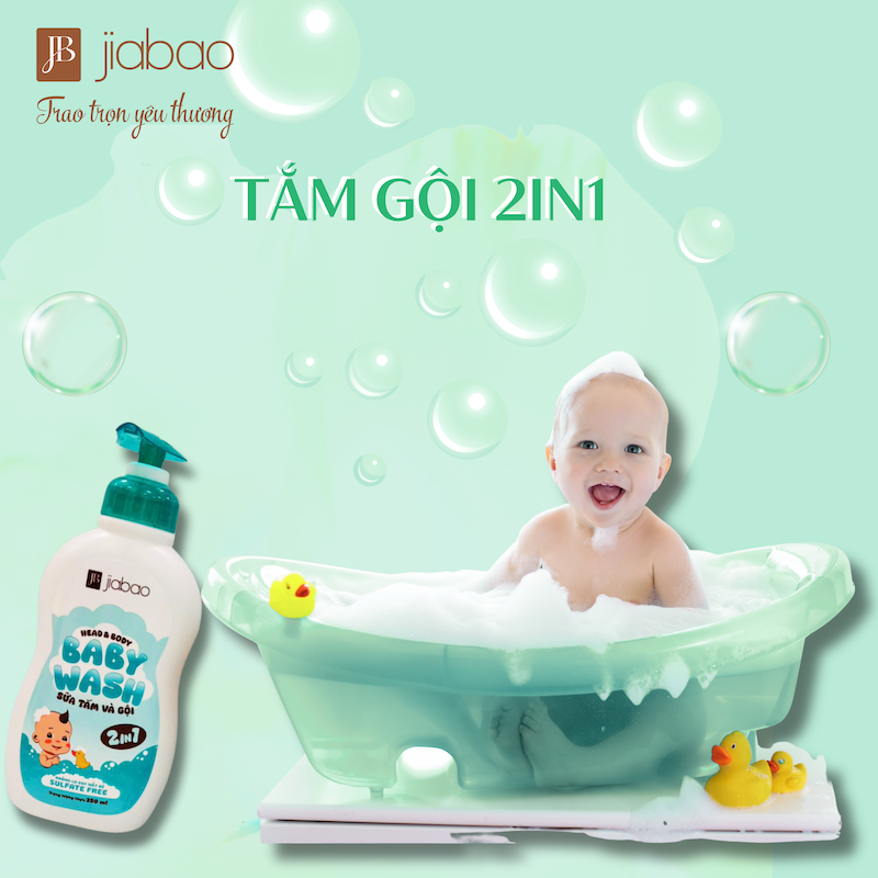 Sữa tắm gội Jiabao 2in1 – Tiện lợi chăm sóc bé toàn diện
