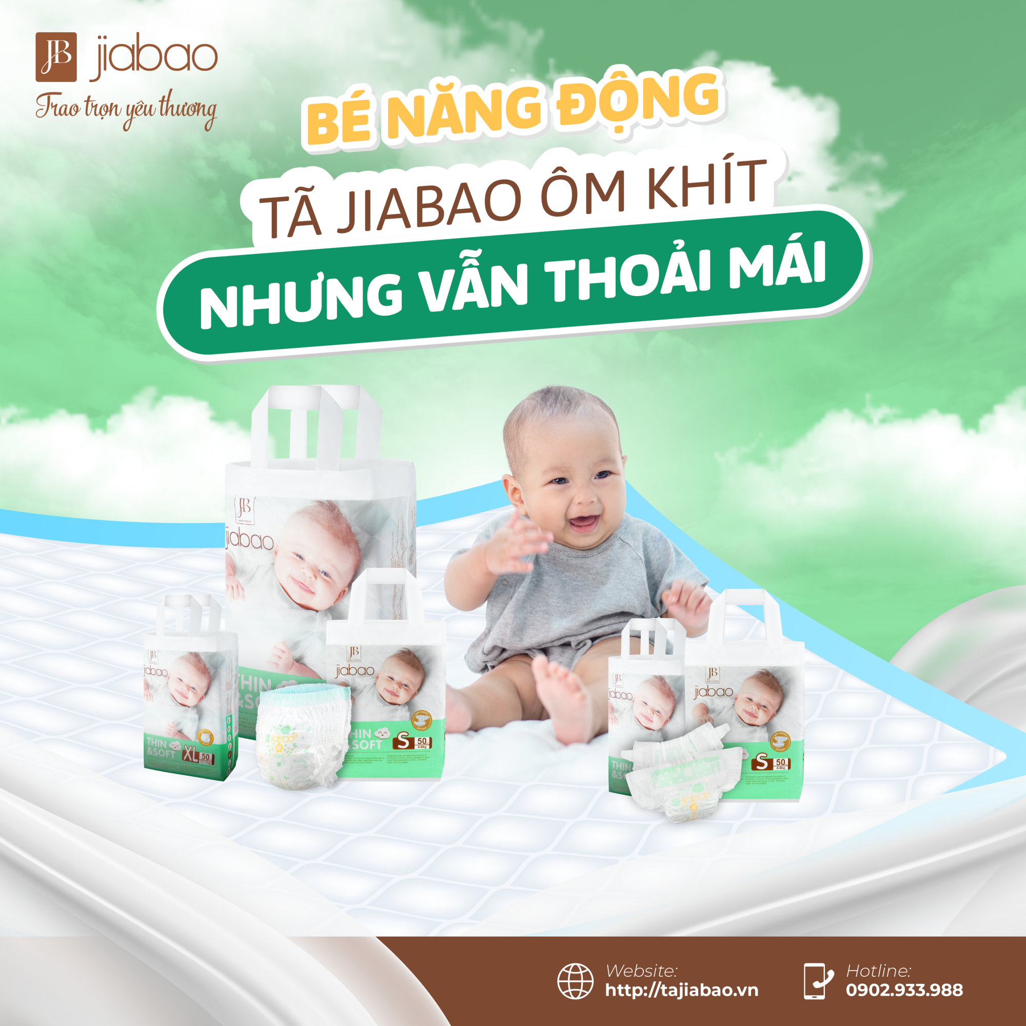  Miếng lót hay tã dán – Jiabao mách mẹ cách chọn chuẩn cho bé sơ sinh
