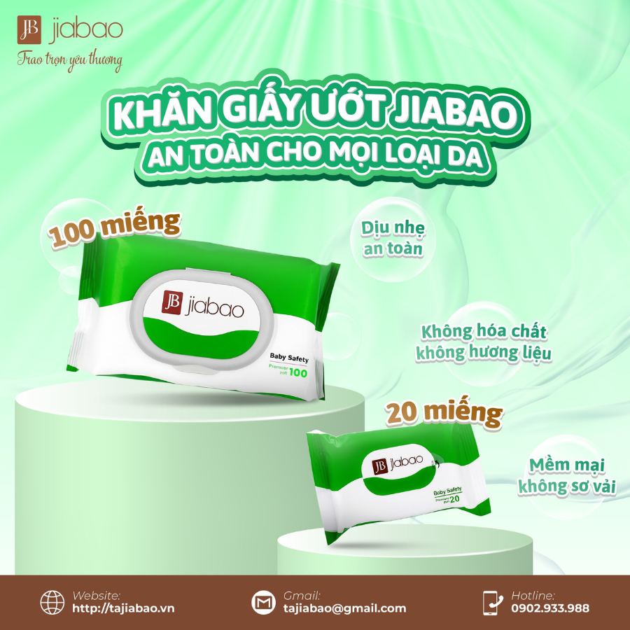 Khăn giấy ướt Jiabao – Mềm mại, an toàn và tiện lợi cho mọi gia đình