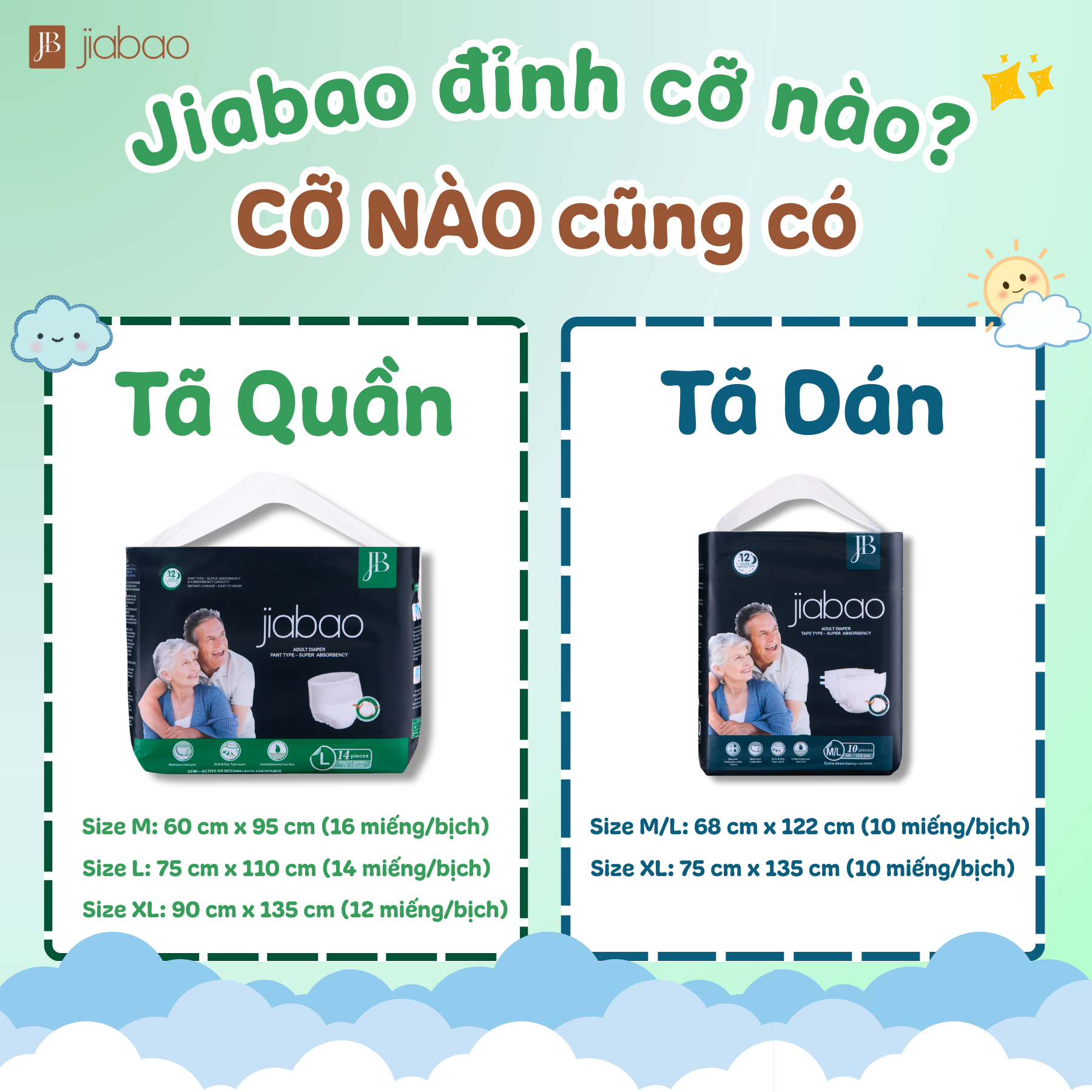 Sự khác biệt giữa tã dán và tã quần người lớn Jiabao - Giải pháp phù hợp cho người thân?