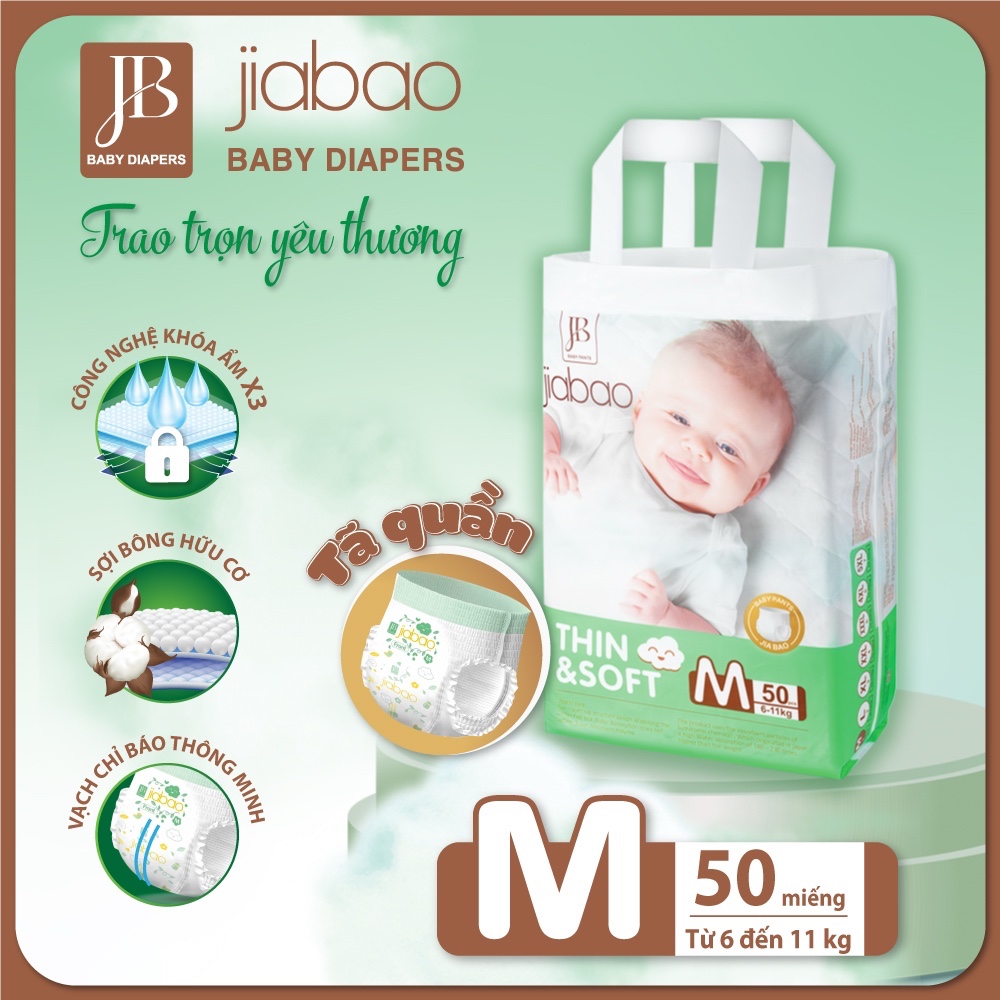 Tã Quần Jiabao Công Nghệ Nhật Bản - Bịch 50 Miếng Size M