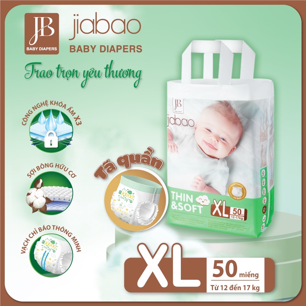 Tã Quần Jiabao Công Nghệ Nhật Bản - Bịch 50 Miếng Size XL