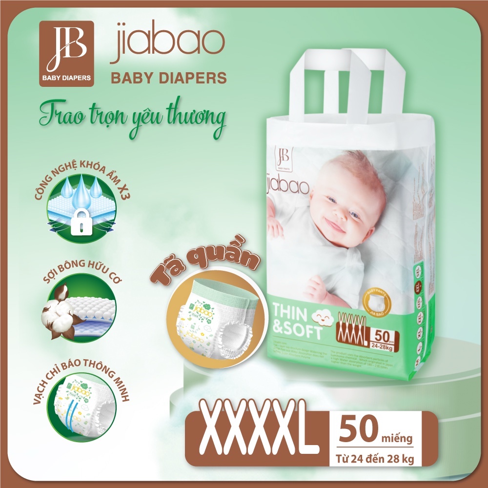 Tã Quần Jiabao Công Nghệ Nhật Bản - Bịch 50 Miếng Size XXXXL