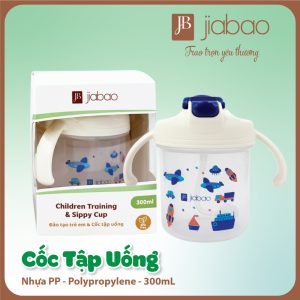 Cốc tập uống PP jiabao 300ml ( xanh bé trai )