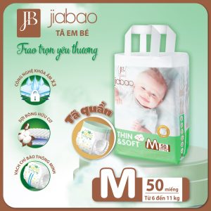 Tả Quần Em Bé Jiabao Công Nghệ Nhật Bản – Bịch 50 Miếng Size M
