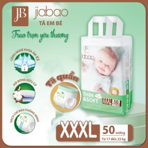 Tả Quần Em Bé Jiabao Công Nghệ Nhật Bản – Bịch 50 Miếng Size XXXL