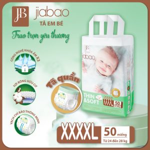 Tả Quần Em Bé Jiabao Công Nghệ Nhật Bản – Bịch 50 Miếng Size XXXXL