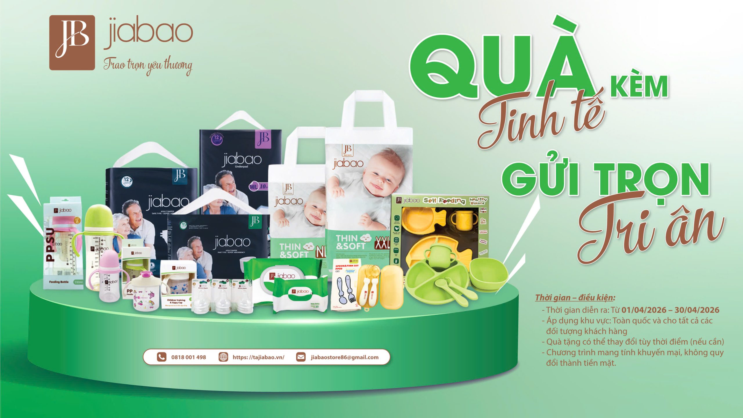 CHƯƠNG TRÌNH KHUYẾN MÃI THÁNG 4 JIABAO